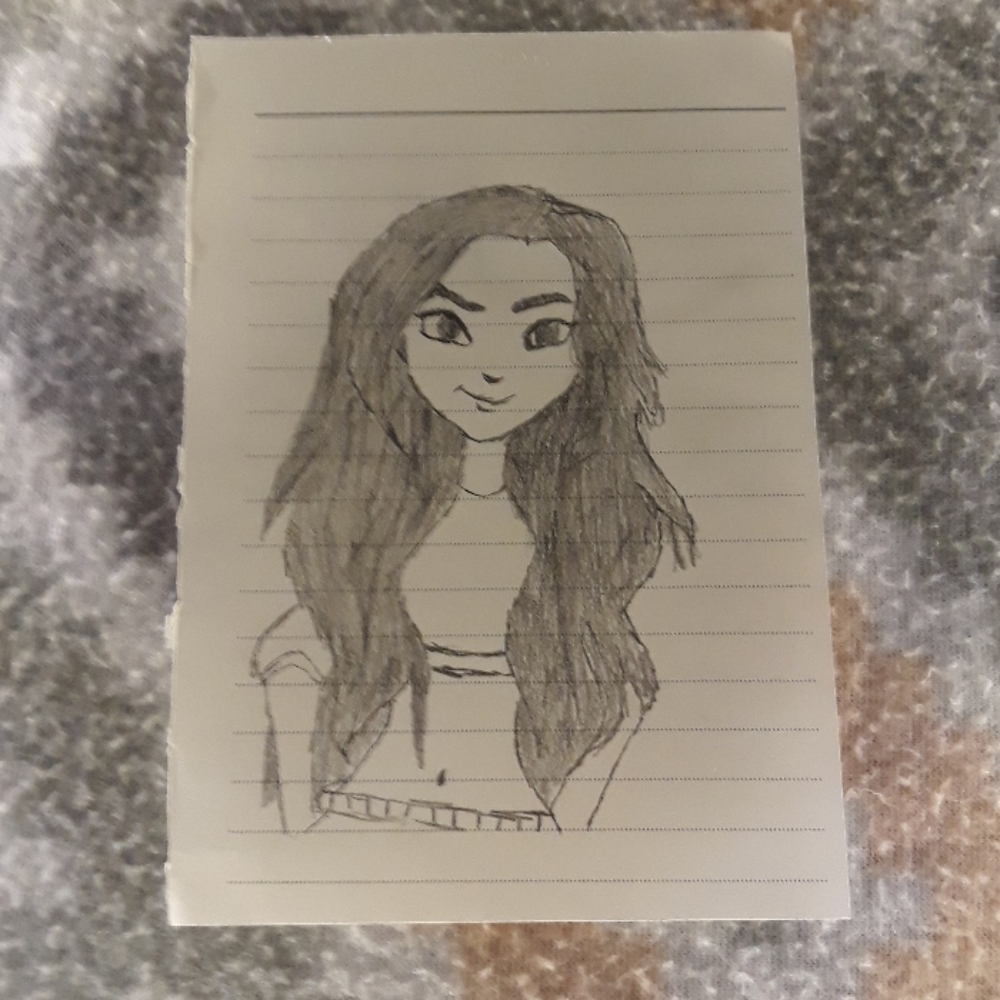 A drawing of a girl